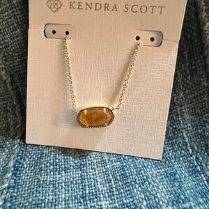 Kendra Scott Gold Necklace with Amber Stone